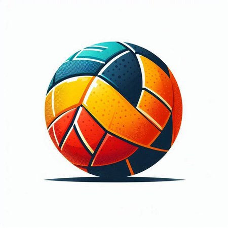 Volleyball ball isolated on a white background. Vector illustration.のイラスト素材
