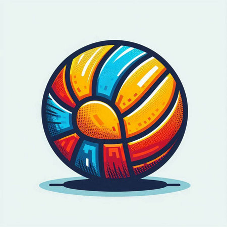 Vector illustration of a volleyball ball. Colorful vector illustration for your design.のイラスト素材