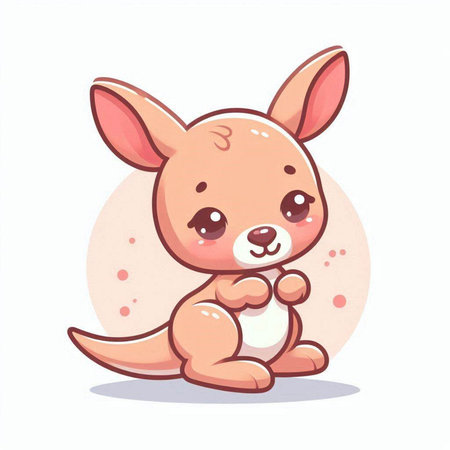 Kangaroo. Cute cartoon kangaroo. Vector illustrationのイラスト素材