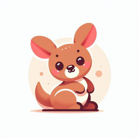 Cute kangaroo cartoon character. Vector illustration in flat styleのイラスト素材