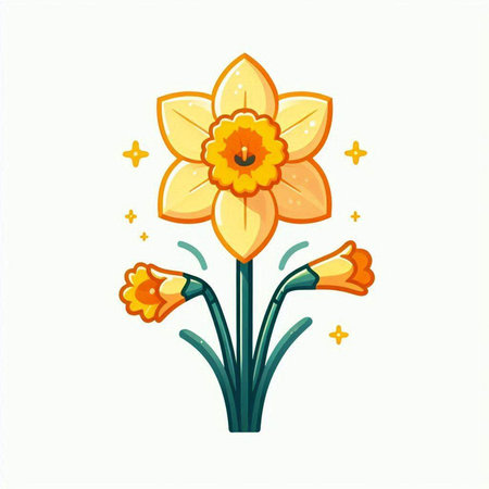 Daffodil flower vector illustration. Floral design element.のイラスト素材