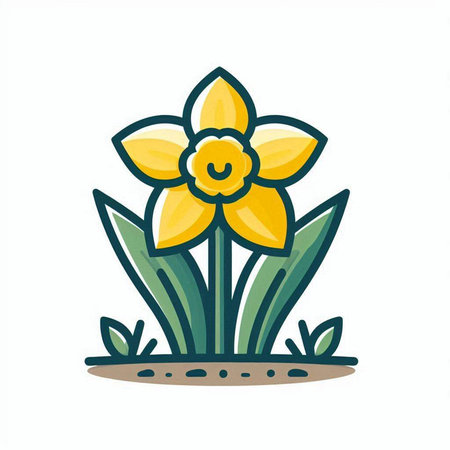 daffodil flower icon isolated on white background. vector illustrationのイラスト素材