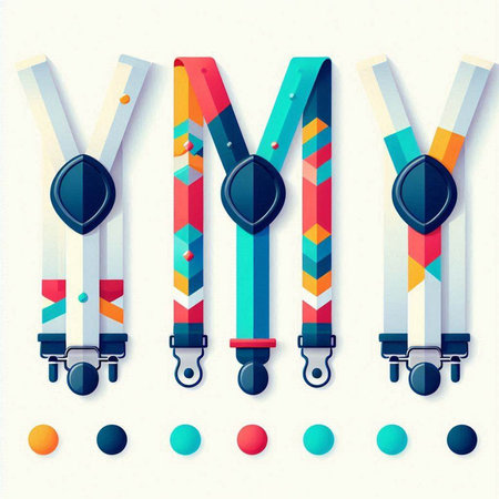 set of ribbons with ribbons, vector illustration in retro styleのイラスト素材