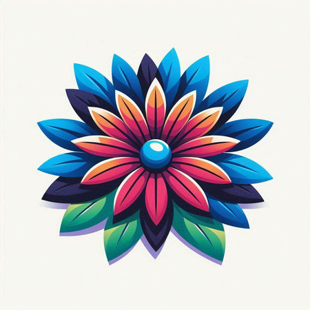 Flower icon. Floral design element. Vector Illustration.のイラスト素材