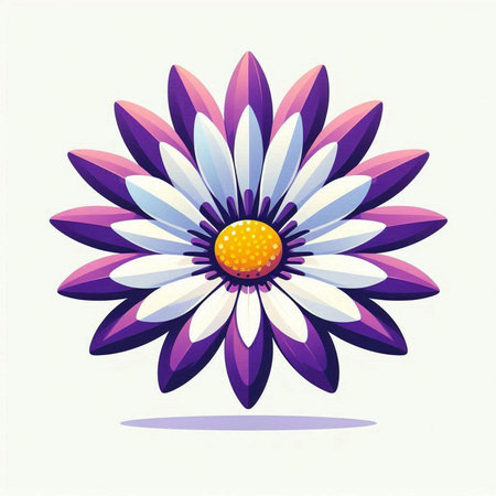 Flower with purple petals on white background. Vector illustration.のイラスト素材