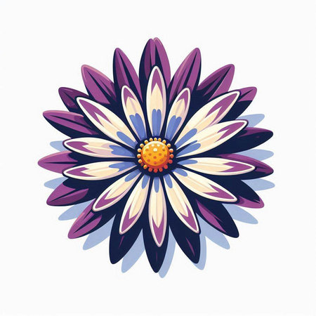 Illustration of a beautiful daisy flower on a white background.のイラスト素材