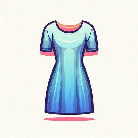 Vector illustration of a blue dress on a white background. Isolated object.のイラスト素材
