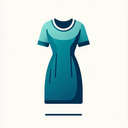 blue dress on a white background, vector illustration, eps 10のイラスト素材