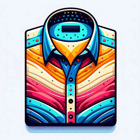 Colorful vector illustration of a t-shirt with a pattern.のイラスト素材
