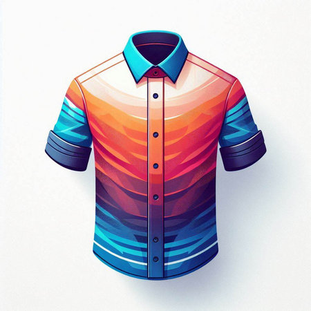 Men's shirt. Colorful illustration of a man's shirt.のイラスト素材