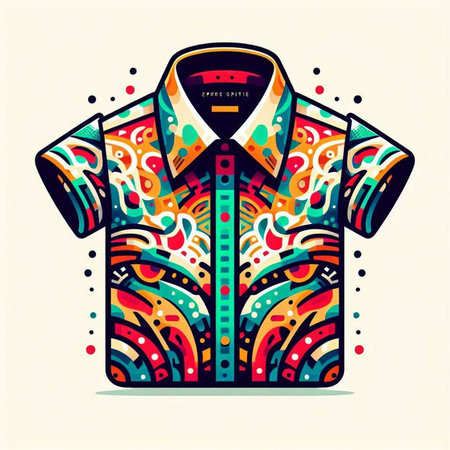 Stylish colorful polo shirt design in ethnic style. Vector illustration.のイラスト素材