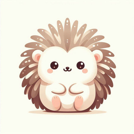 Cute cartoon hedgehog. Vector illustration of a cute animal.のイラスト素材