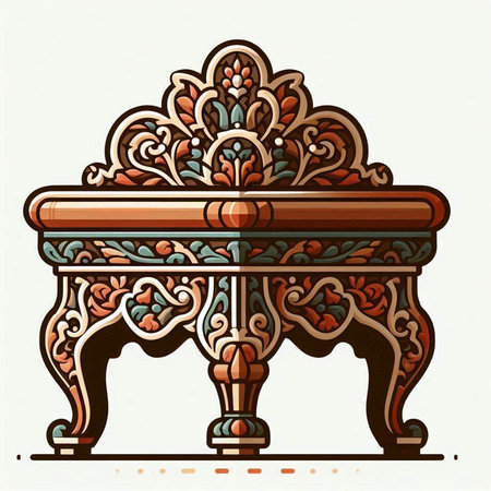 Vintage baroque furniture in Victorian style. Vector illustration.のイラスト素材