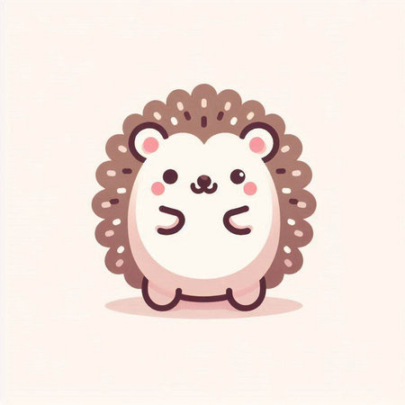 Cute hedgehog. Vector illustration in a flat cartoon style.のイラスト素材