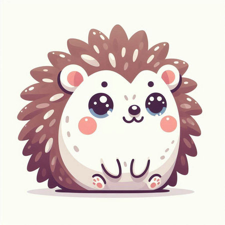 Cute cartoon hedgehog. Vector illustration in a flat style.のイラスト素材