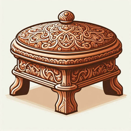 Wooden chest of drawers. Vector illustration in retro style.のイラスト素材