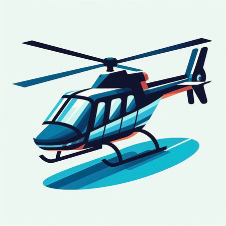 Helicopter icon. Vector illustration of a helicopter in flat style.のイラスト素材