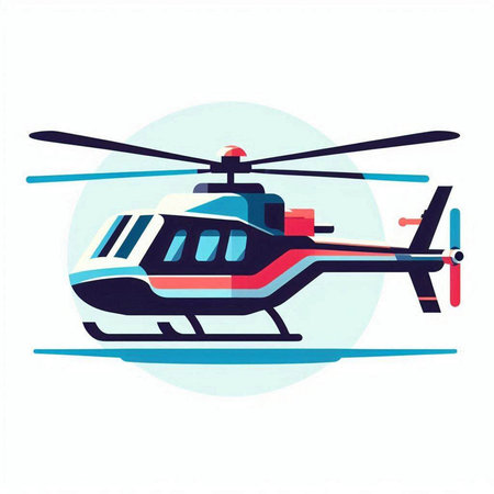 Helicopter vector icon. Flat illustration of helicopter vector icon for web designのイラスト素材