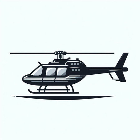 Helicopter icon on white background. Vector illustration of helicopter.のイラスト素材