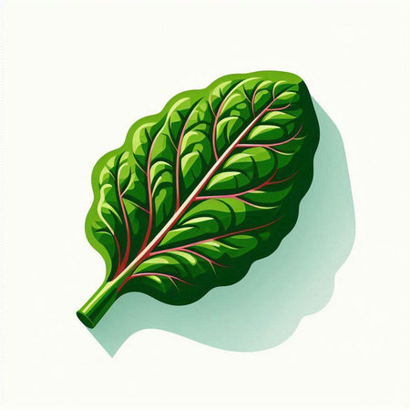 Leaf of chard isolated on white background. Vector illustration.のイラスト素材