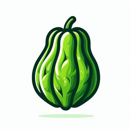 Papaya vector illustration. Vegetable isolated on white background.のイラスト素材