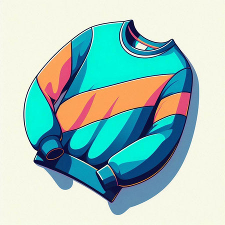 Colorful vector illustration of a hoodie in blue and orange colorsのイラスト素材