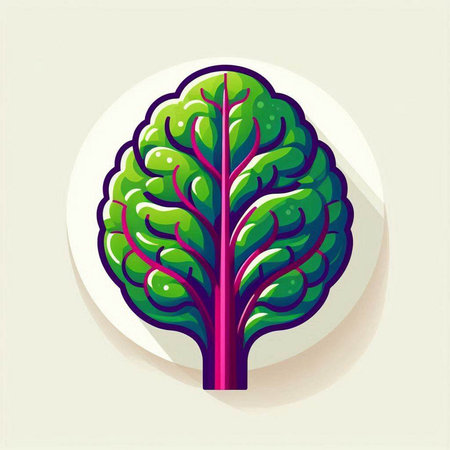 Lettuce icon in flat style. Vegetable vector illustration.のイラスト素材