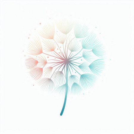 Abstract dandelion on a white background. Vector Illustration.のイラスト素材