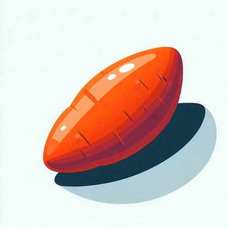 Illustration of a sweet potato on a white background with shadow.のイラスト素材