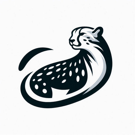 Hand drawn vector illustration of a cheetah. Isolated on white background.のイラスト素材