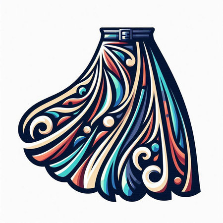 Vector illustration of a woman's skirt. Hand-drawn illustration.のイラスト素材