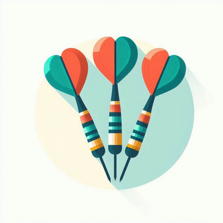 Colorful darts on white background. Vector illustration. Eps 10.のイラスト素材