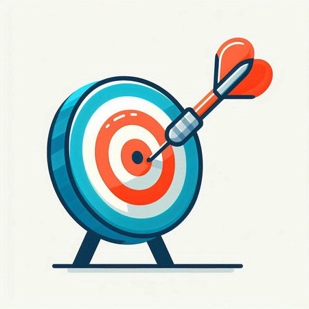 Dartboard with dart arrow. Vector illustration in flat style.のイラスト素材