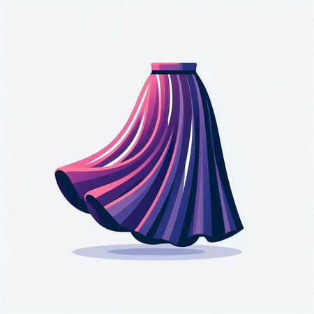 Vector illustration of a purple skirt on a white background. Flat style.のイラスト素材