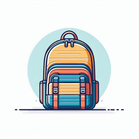 Illustration of a school bag. Back to school. Vector illustrationのイラスト素材