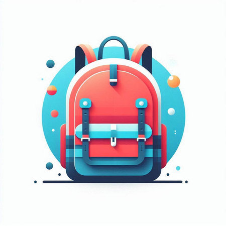 Backpack icon in modern flat style. Vector illustration. Eps 10のイラスト素材
