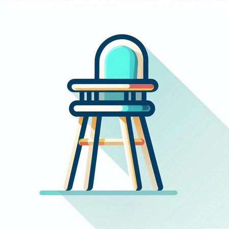 chair icon, flat design, vector illustration, eps10.のイラスト素材
