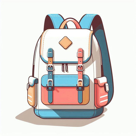 Vector illustration of a school backpack on a white background. Eps 10のイラスト素材