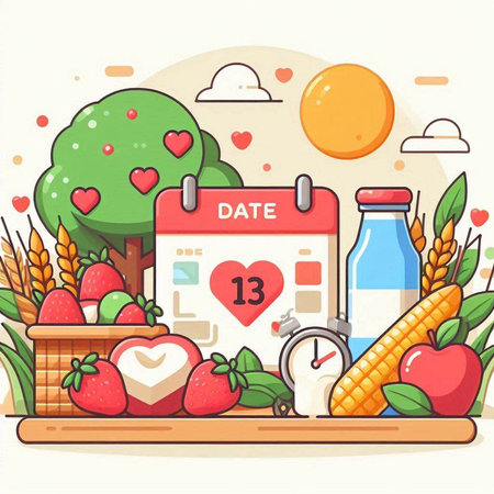 Vector illustration of a day of the week on the calendar. Healthy lifestyle.のイラスト素材