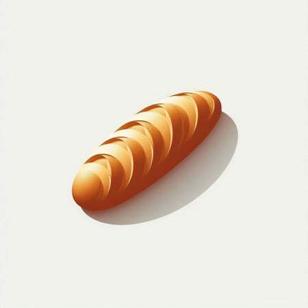 Baguette isolated on a white background. 3d render.のイラスト素材