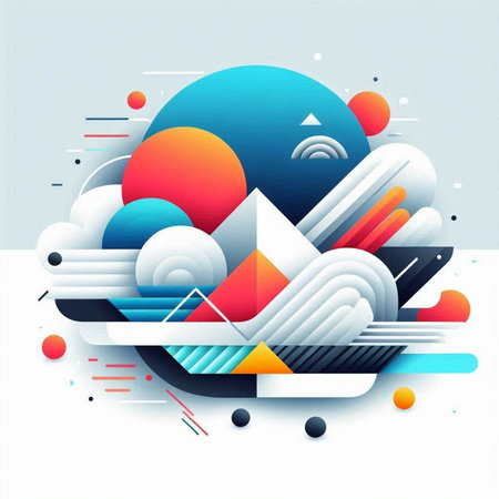 Abstract colorful background with geometric elements. Vector illustration. Eps 10.のイラスト素材