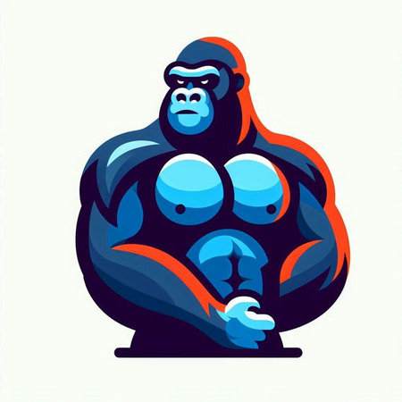Gorilla gorilla. Vector illustration of a gorilla in a cartoon style.のイラスト素材