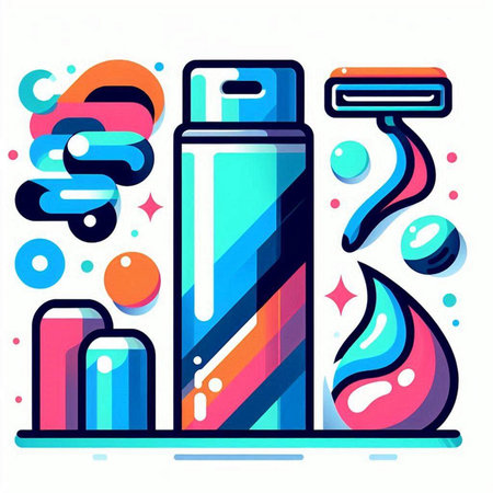 Vector illustration of a bottle of shampoo or conditioner. Flat style.のイラスト素材