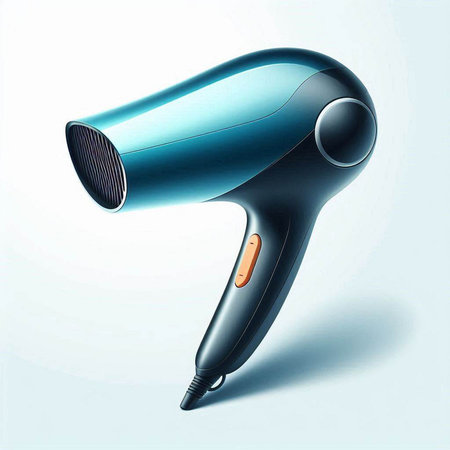 Hair dryer isolated on white background. Realistic vector illustration.のイラスト素材