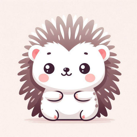 Cute cartoon hedgehog. Vector illustration of a cute hedgehog.のイラスト素材