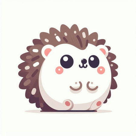 Cute cartoon hedgehog. Vector illustration in a flat style.のイラスト素材