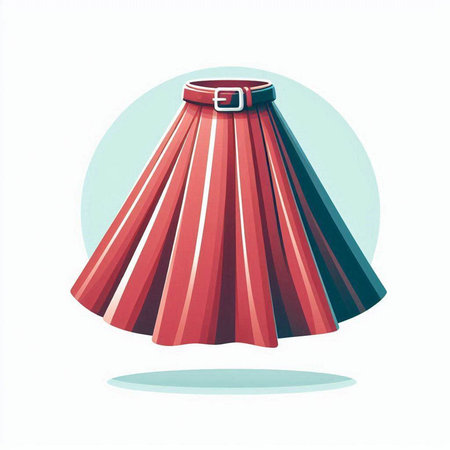 Fashionable women's skirt with a belt. Vector illustration.のイラスト素材