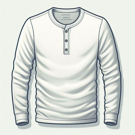 Men's long sleeve t-shirt mockup, front view.のイラスト素材