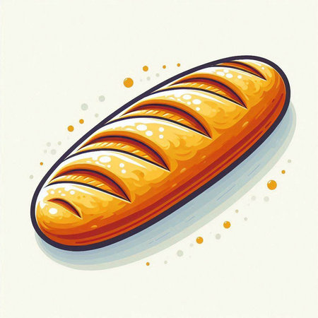 Illustration of a loaf of bread on a white background. Vector illustrationのイラスト素材