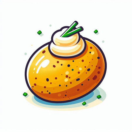 Illustration of a sushi roll with cream on a white background.のイラスト素材